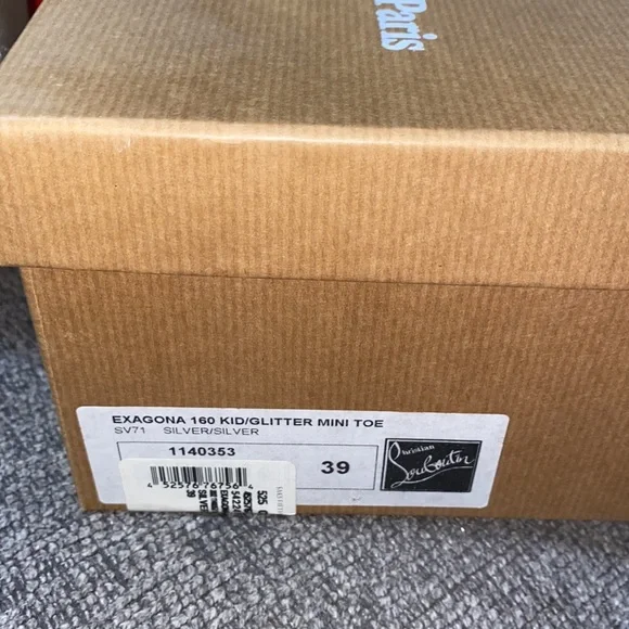 Christian Louboutin Metallic Silver Heels with Iconic Red Soles - Picture 8 of 9